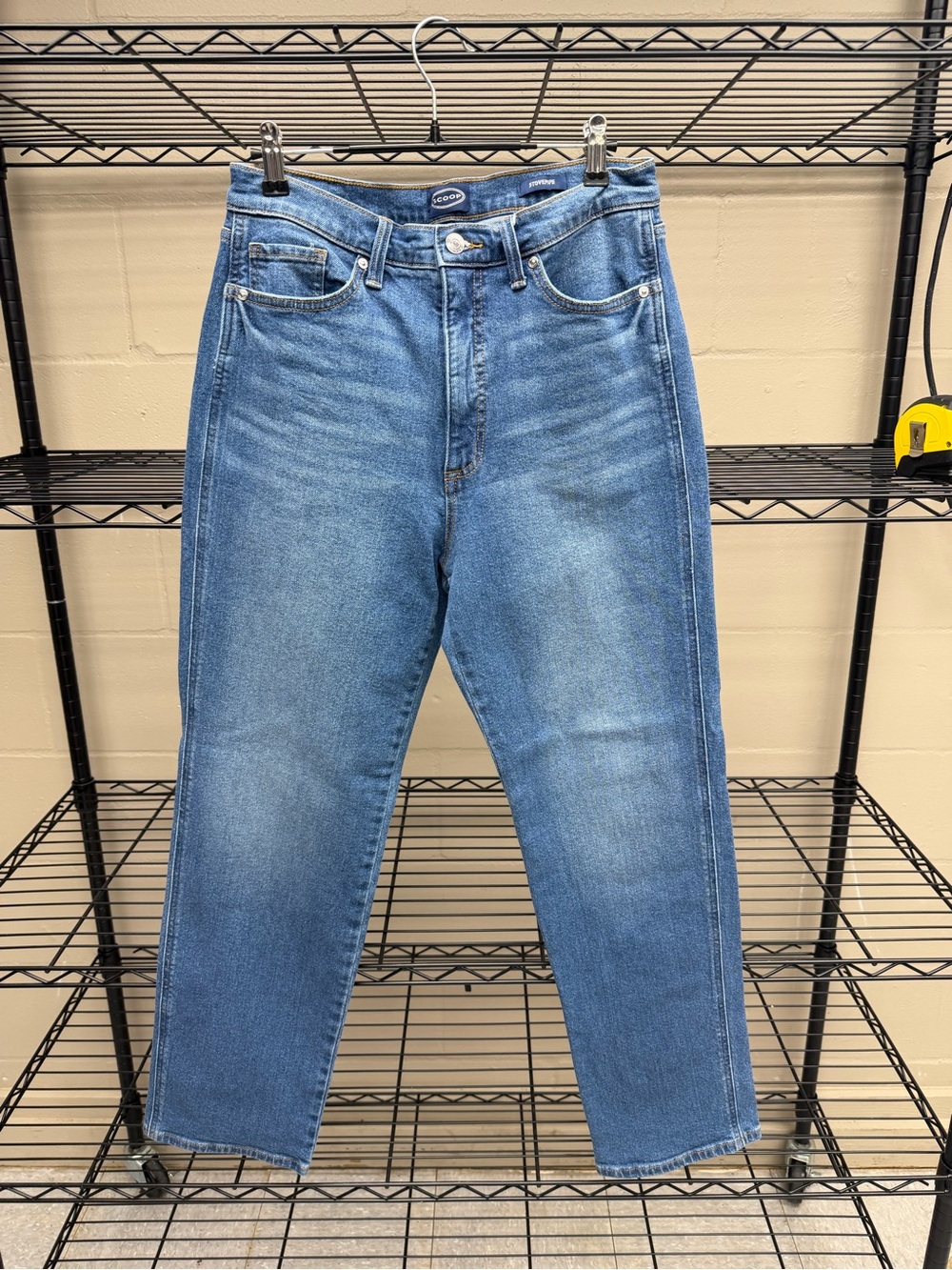 High-Rise Straight Leg Jeans in Light Blue - Women's